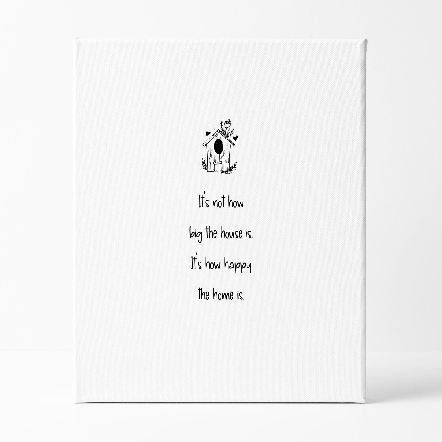 It's Not How Big The House Is. It's How Happy The Home Is. Wall Art Print