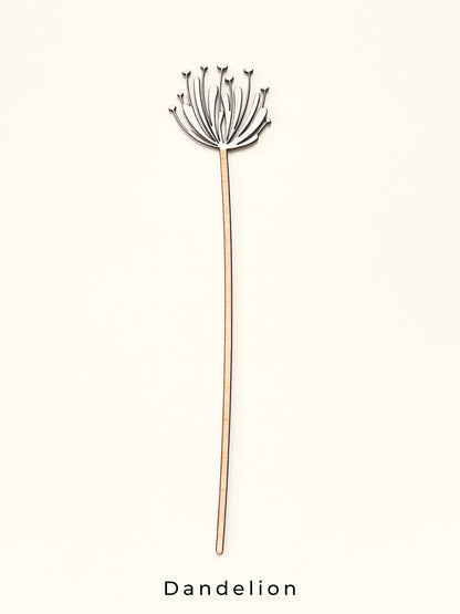 Individual Wooden Meadow Flower Stems