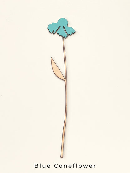 Painted Wooden Flower Stems